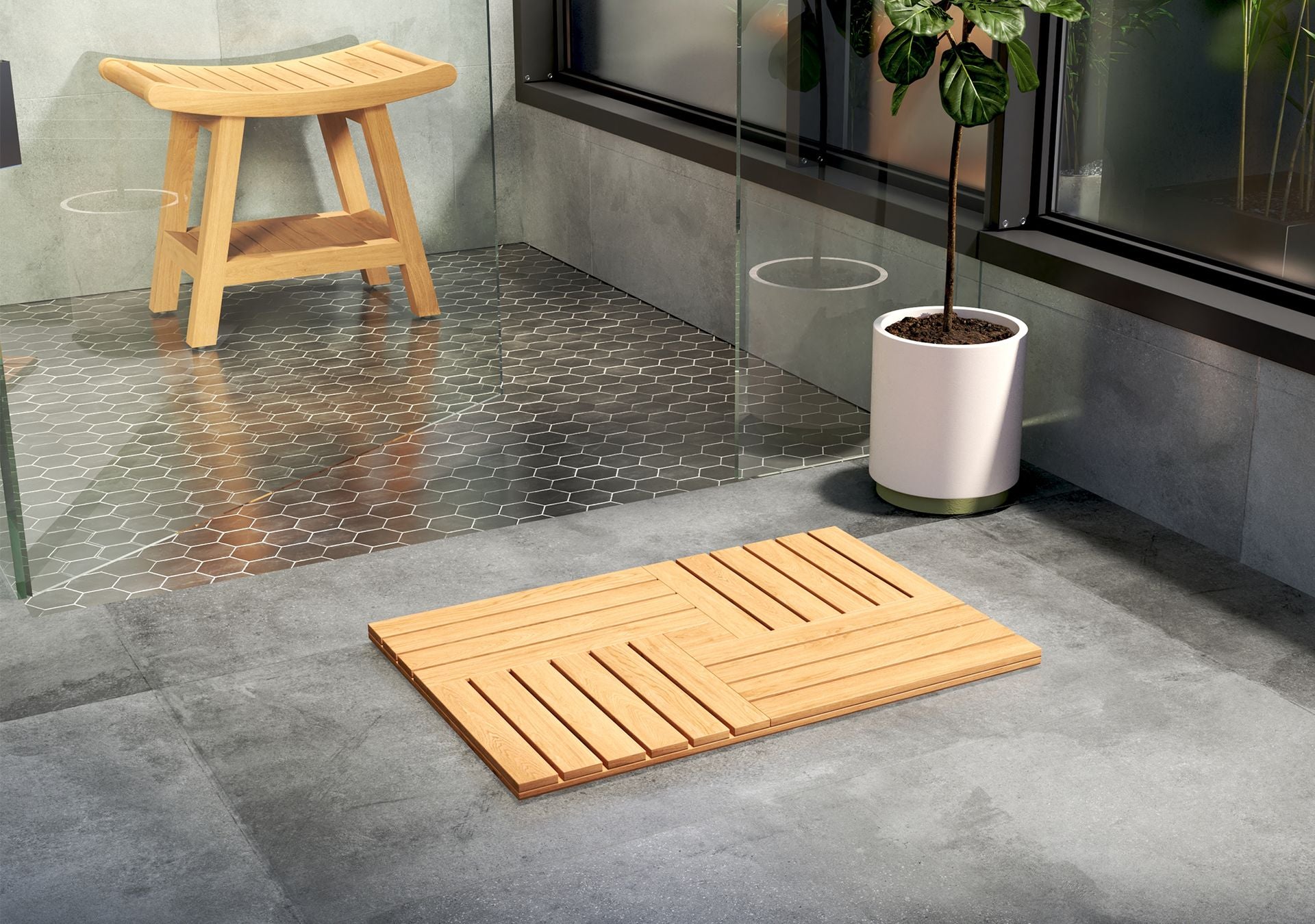 Solid Teak Mat