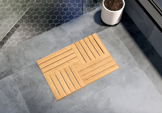 solid teak mat