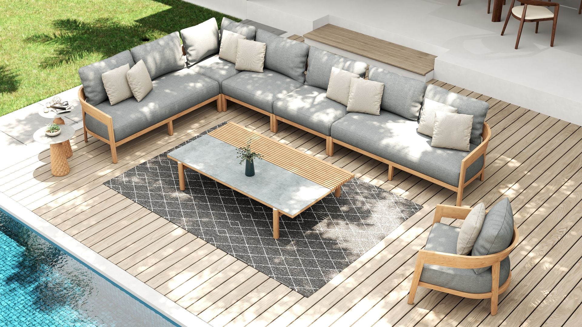 Raul Recta Coffee Table 180 cm Ceramic Top