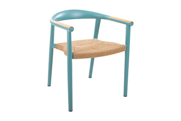 manhattan alu dining chair teak arm