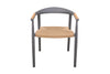 manhattan alu dining chair teak arm