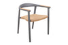 manhattan alu dining chair teak arm