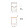 Measurement of Aleta director chair showing its dimensions: 85.5 cm high, 57 cm wide, & 58 cm deep.